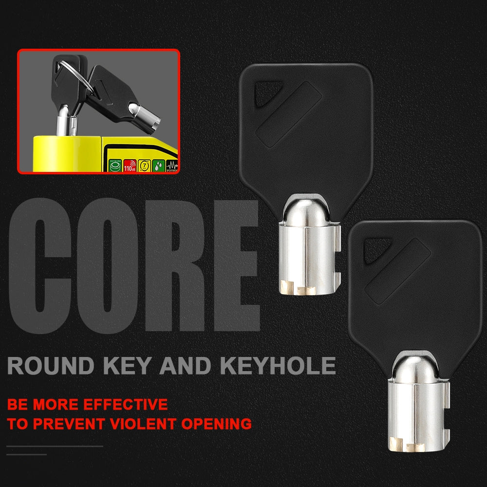 Motorcycle Alarm Disc Lock Electric Rotor Lock Motor Bicycle Bike Brake Security Yellow 7