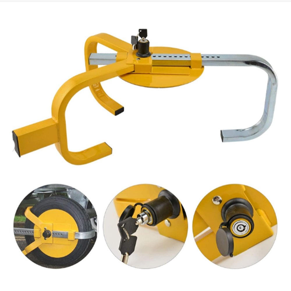 Heavy Duty Wheel Defender Lock Clamp Tyre Lock 13" 14" 15" Car Caravan Trailer 5