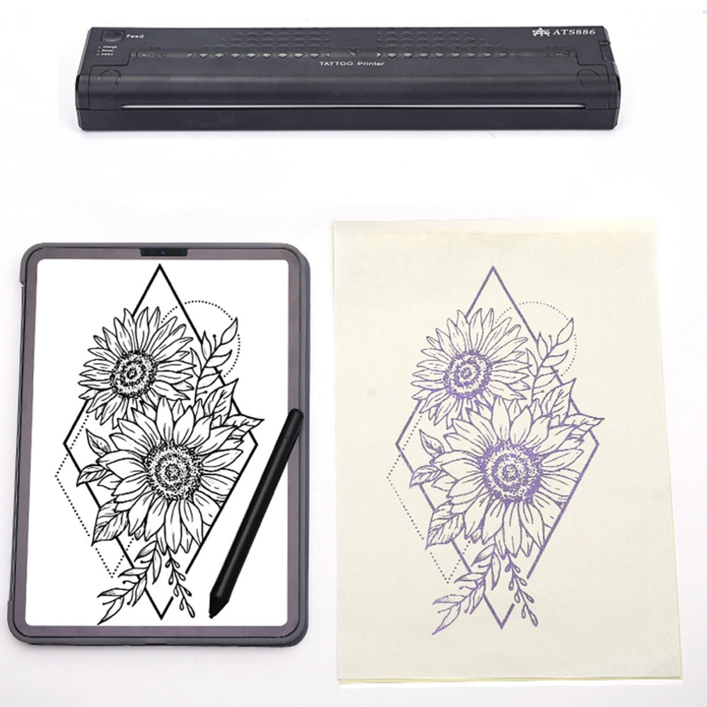 Wireless Tattoo Transfer Printer Portable Machine Clear Transfer Stencil Printer Black 5