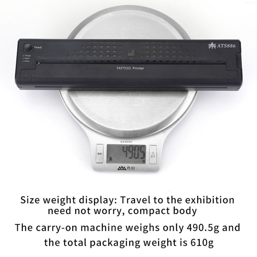 Wireless Tattoo Transfer Printer Portable Machine Clear Transfer Stencil Printer Black 6