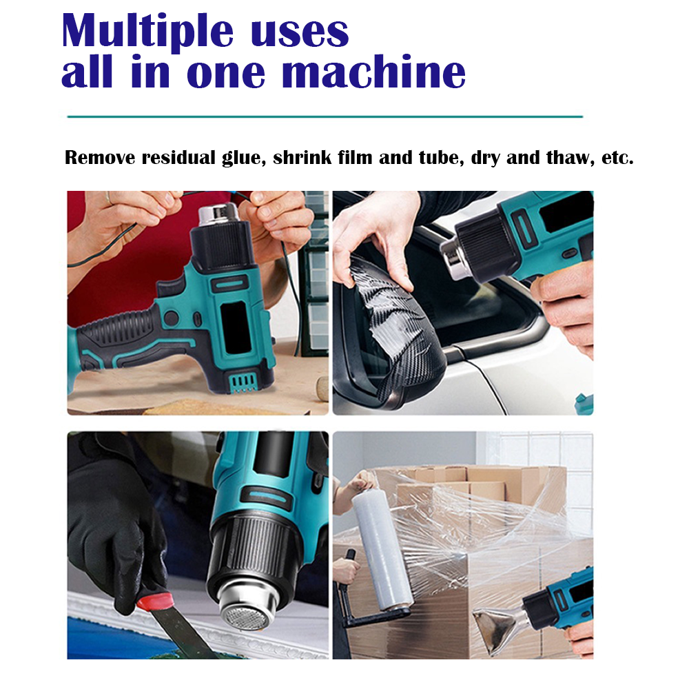 2000W Electric Hot Air Heat Gun with Nozzles Cordless Handheld For Makita 18V AU 9