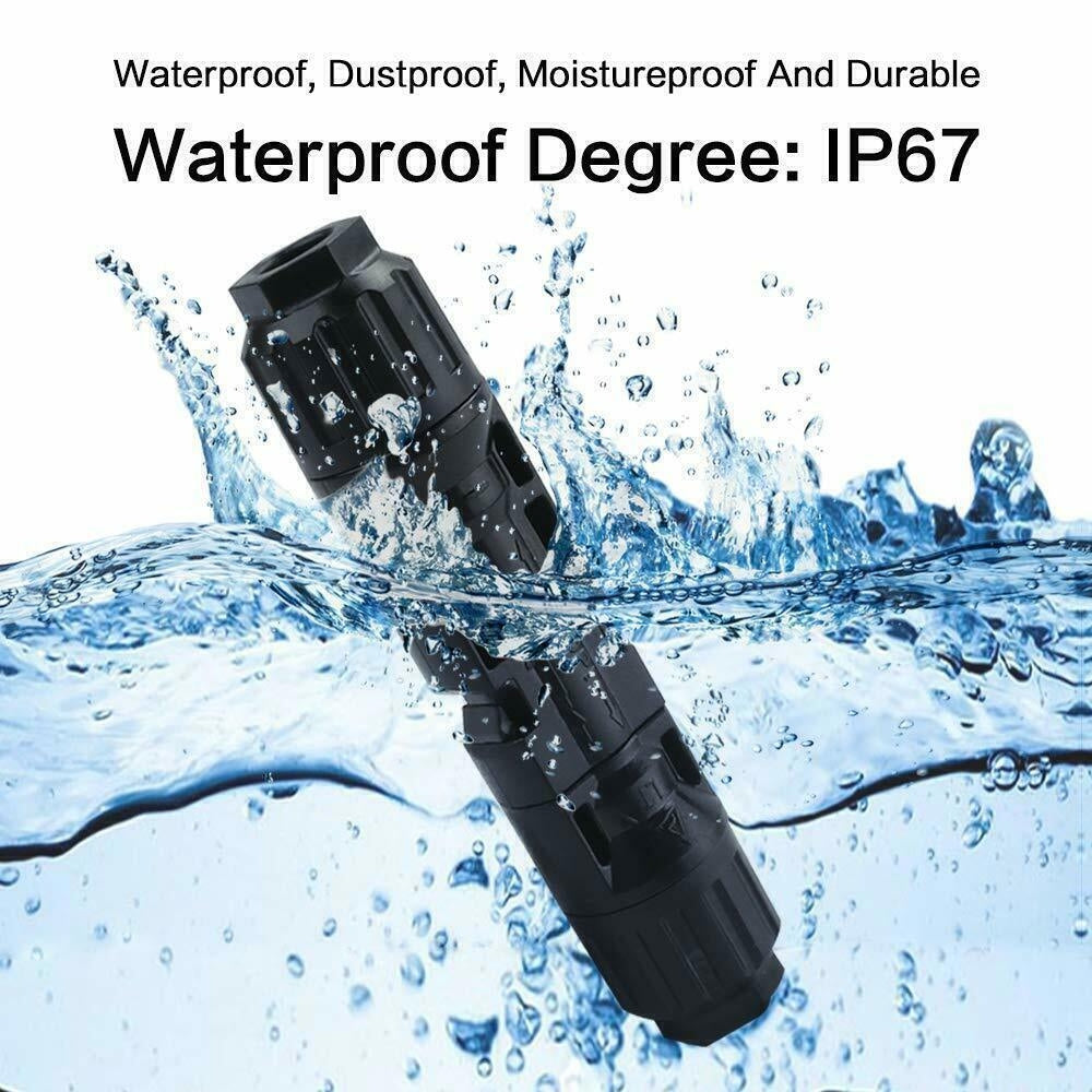 10 Pairs Solar Panel Connectors 30A Line Plug Socket Male & Female IP67 PV Cable 3