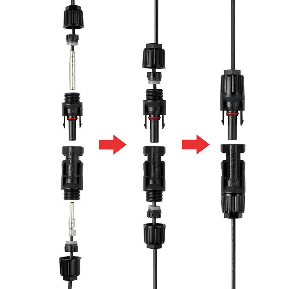 10 Pairs Solar Panel Connectors 30A Line Plug Socket Male & Female IP67 PV Cable 5