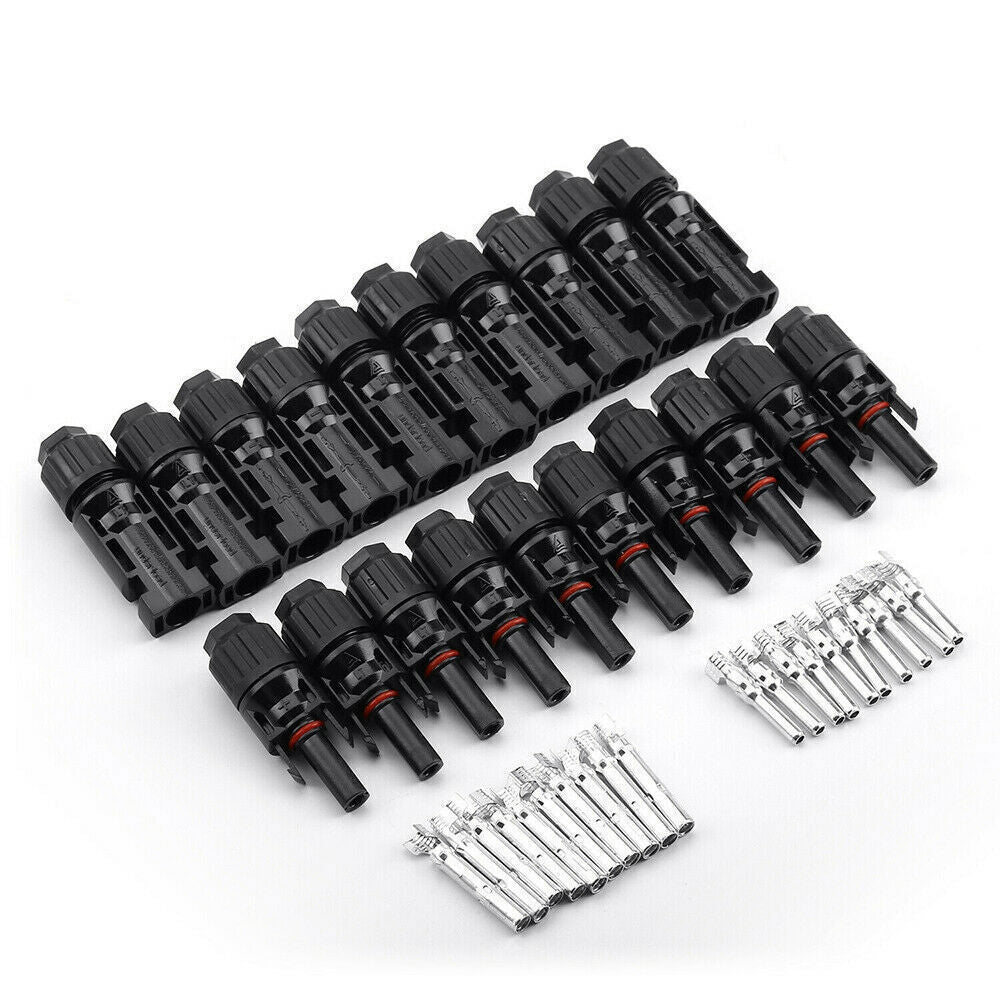 10 Pairs Solar Panel Connectors 30A Line Plug Socket Male & Female IP67 PV Cable 10