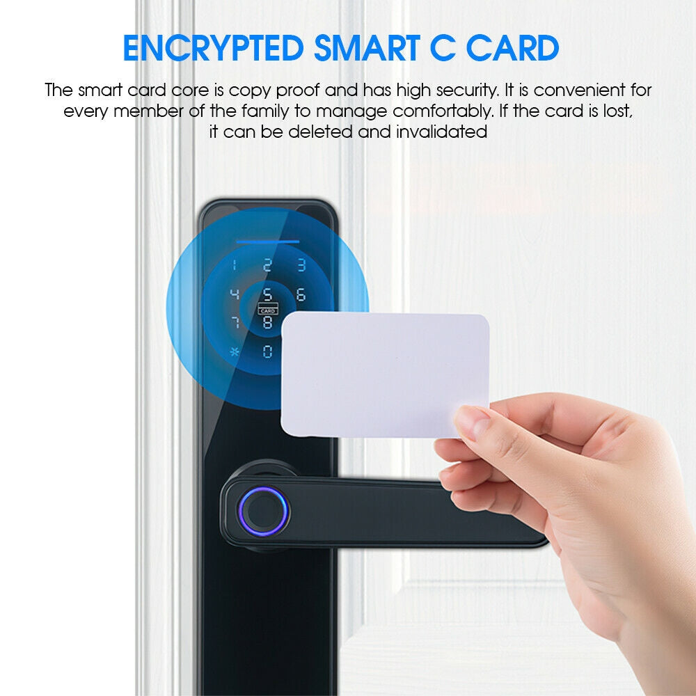 Digital Smart Door Lock Fingerprint APP Key Card Password Electronic Home Lock 6