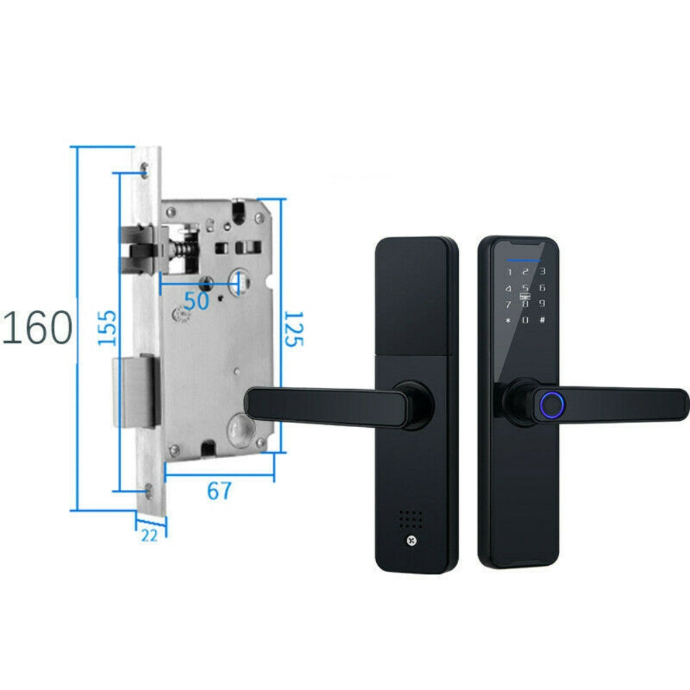 Digital Smart Door Lock Fingerprint APP Key Card Password Electronic Home Lock 9
