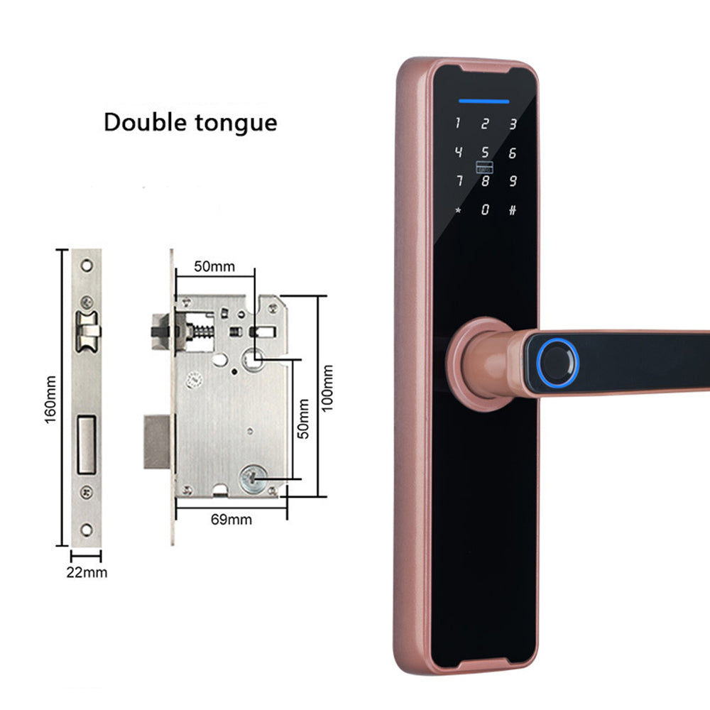 Tuya Home WIFI Smart Door Lock Biometric Fingerprint Smart Card Password Key USB 3