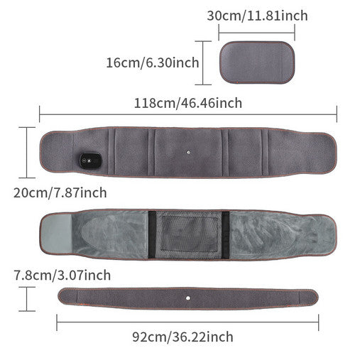 Electric Dual Infrared Light Heat Back Massager Waist Brace Lumbar Support Belt 8