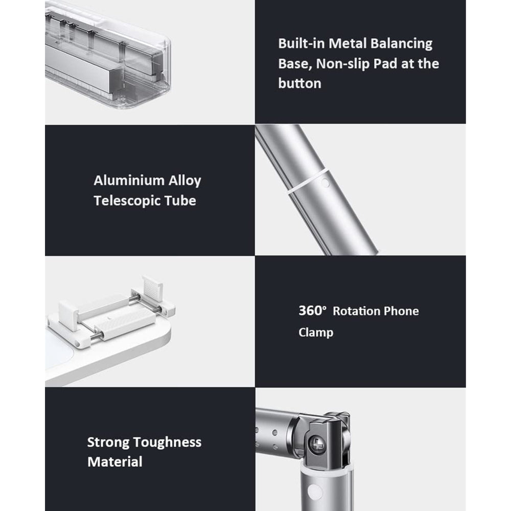 LED Portable Phone Holder Stand Wireless Remote Dimmable Selfie Fill Light Lamp Pink 7