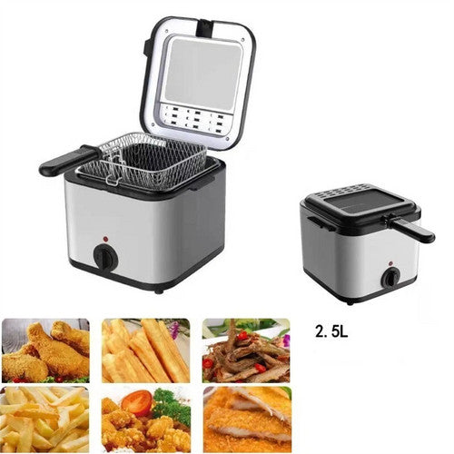 Electric Deep Fryer 2.5L French Frie Machine Oil Hot Pot Fried Chicken Grill 3