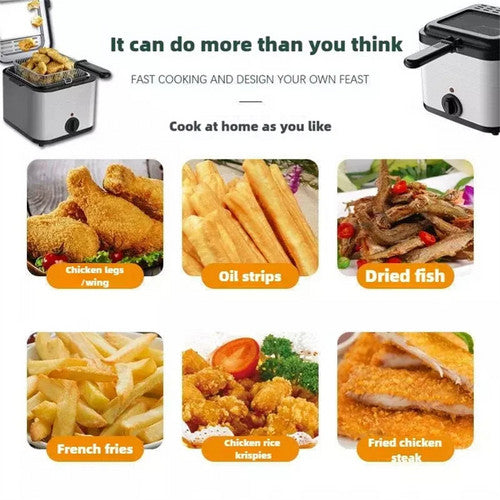 Electric Deep Fryer 2.5L French Frie Machine Oil Hot Pot Fried Chicken Grill 6
