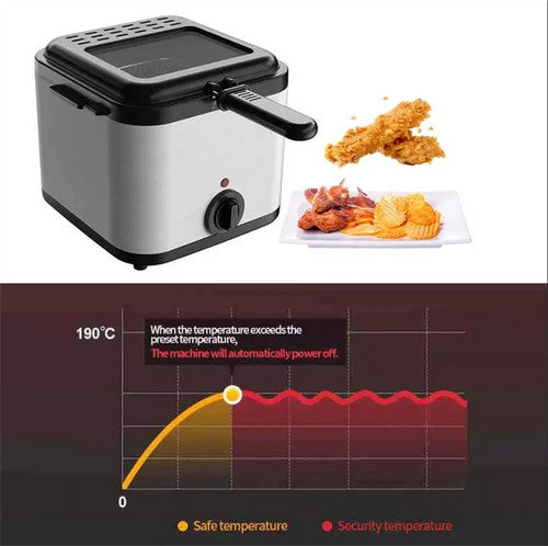 Electric Deep Fryer 2.5L French Frie Machine Oil Hot Pot Fried Chicken Grill 8