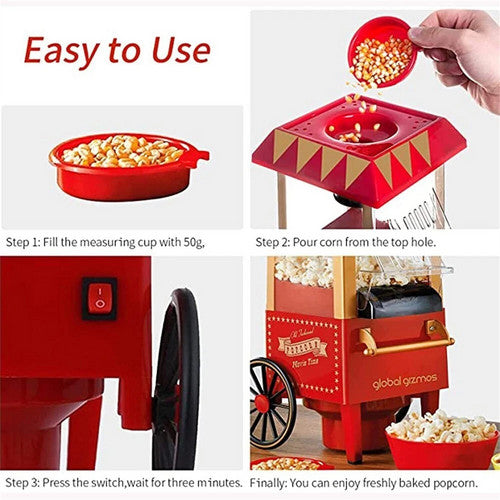 Electric Home Popcorn Machine Classic Car Corn Popper Maker For Kid Gift 6