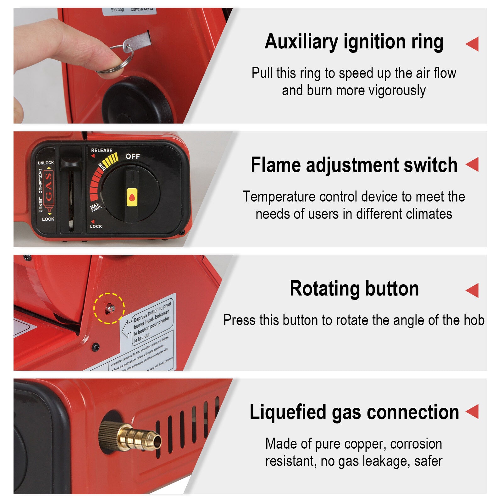 Portable Camping Gas Heater Outdoor Heating Stove Gas Baking Hunting Warmer AU RED 3