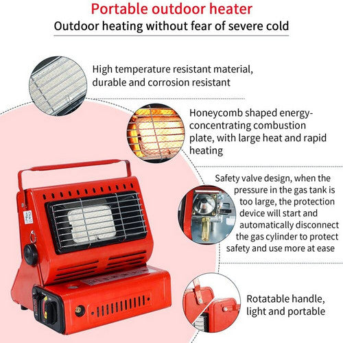 Portable Camping Gas Heater Outdoor Heating Stove Gas Baking Hunting Warmer AU RED 7