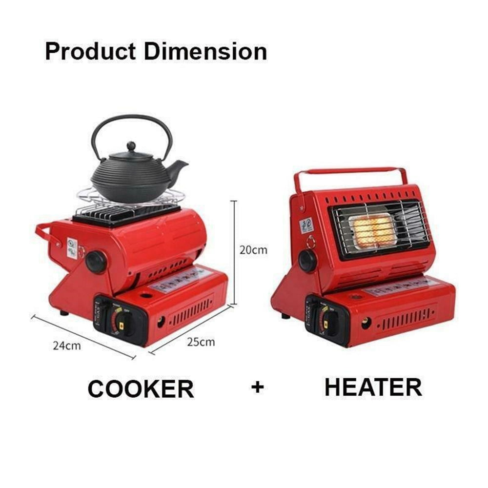 Portable Butane Gas Heater Camping Camp Tent Outdoor Hiking Camper Survival Red 8