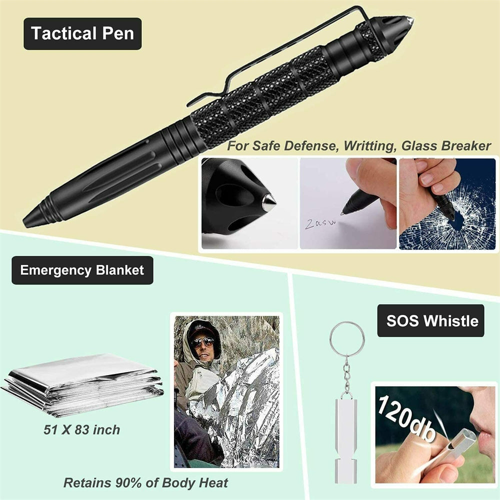 32 In 1 Emergency Survival Equipment Kit Camping SOS Tool Sports Tactical Hiking 6