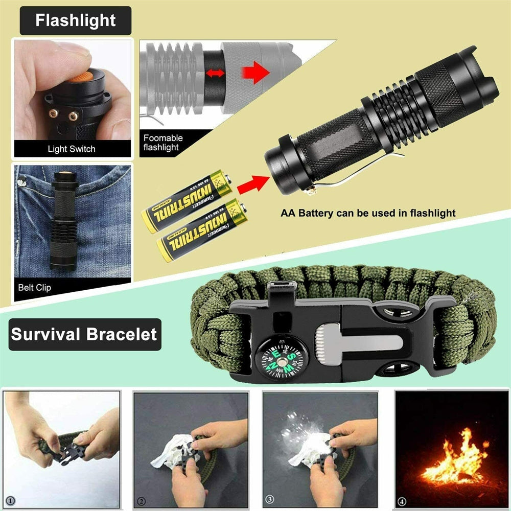 32 In 1 Emergency Survival Equipment Kit Camping SOS Tool Sports Tactical Hiking 8