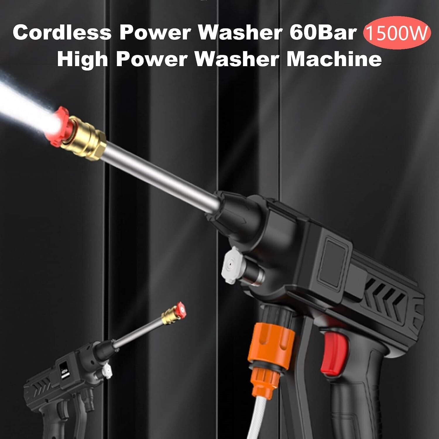 88V Cordless Electric High Pressure Washer Water Spray Gun Car Cleaner 2 Battery 3
