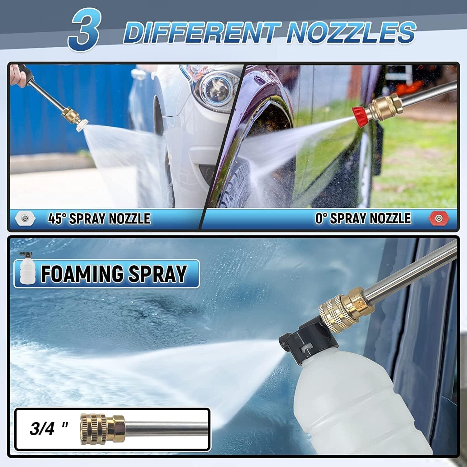 88V Cordless Electric High Pressure Washer Water Spray Gun Car Cleaner 2 Battery 6