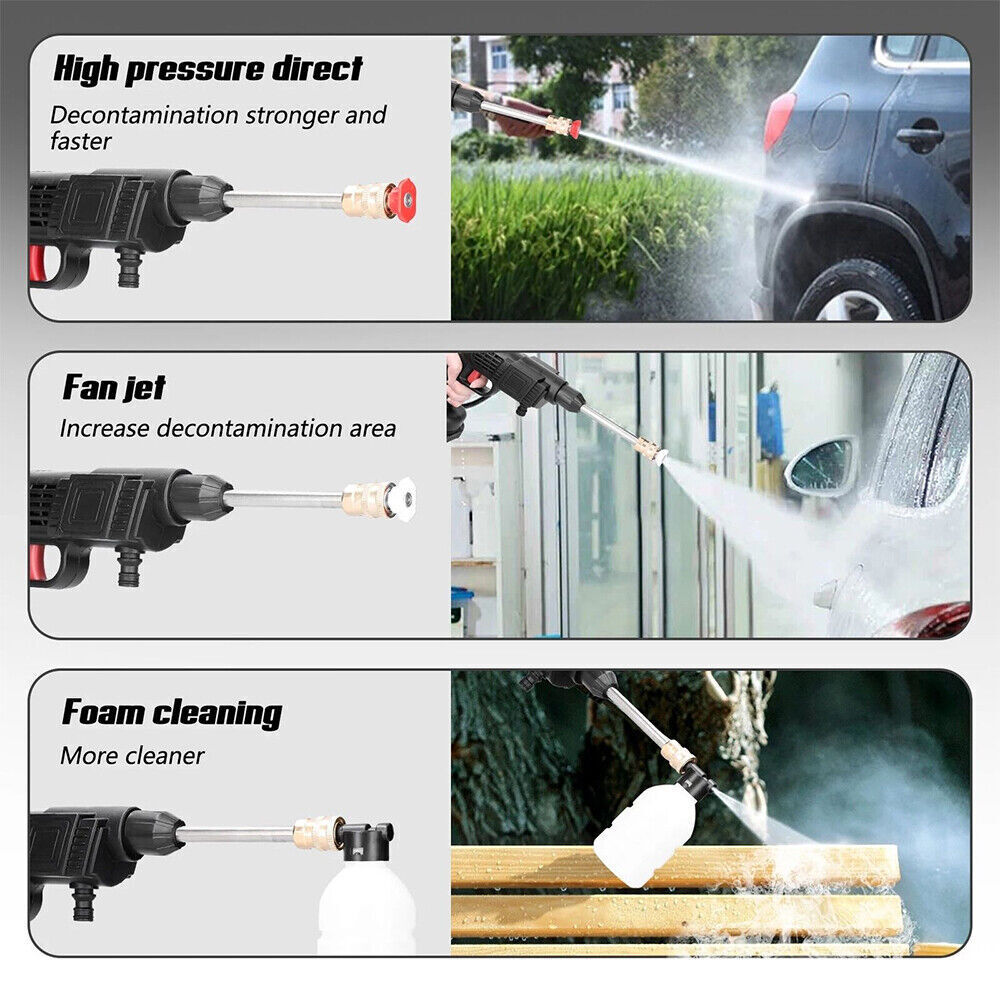 88V Cordless Electric High Pressure Washer Water Spray Gun Car Cleaner 2 Battery 9
