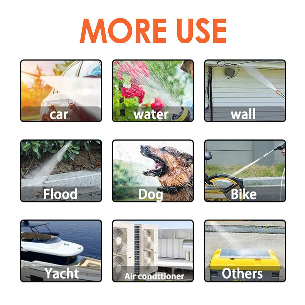 88V Cordless Electric High Pressure Washer Water Spray Gun Car Cleaner 2 Battery 10