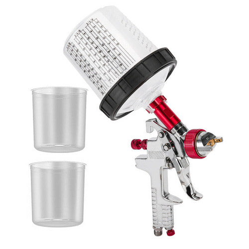 Air HVLP Spray Gun Paint Gun 600CC Gravity Feed Cup 1.4mm 1.7mm 2mm Tip AU Stock 7
