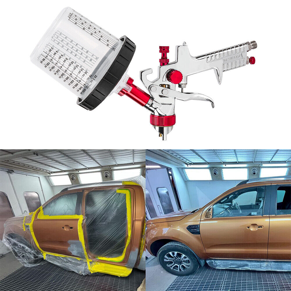 Air HVLP Spray Gun Paint Gun 600CC Gravity Feed Cup 1.4mm 1.7mm 2mm Tip AU Stock 8