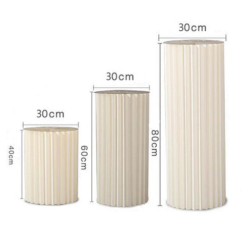 3 PCS Carboard Round Plinth Cylinder Pedestal Wedding Flower Display Stand 8