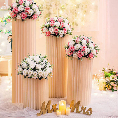 4 Hard Carboard Display Stand Round Plinth Cylinder Pedestal Wedding Flower 3