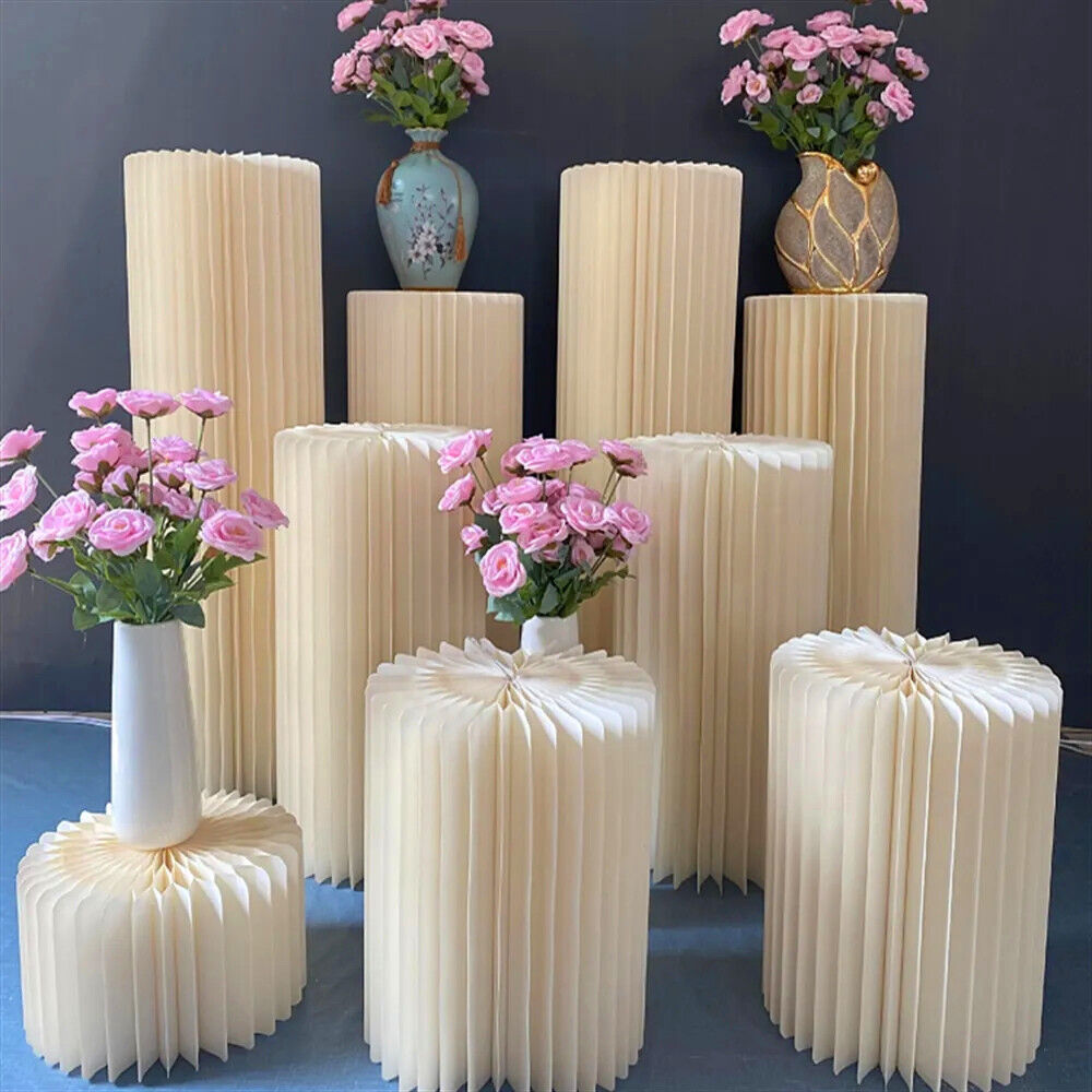 5 Hard Carboard Display Stand Round Plinth Cylinder Pedestal Wedding Flower 4