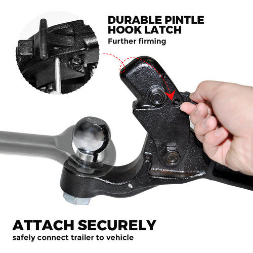 8 Ton Pintle Tow Hook Receiver Arm Hitch Towing Car Truck Heavy Duty Ball Combo 4