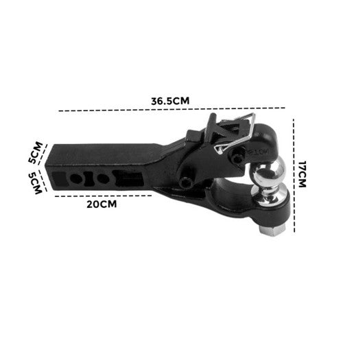 8 Ton Pintle Tow Hook Receiver Arm Hitch Towing Car Truck Heavy Duty Ball Combo 8