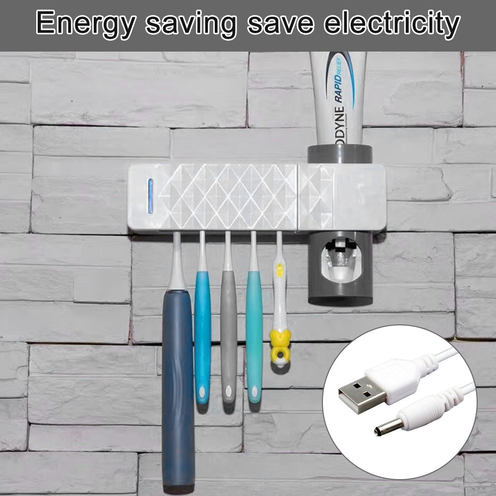 UV Lamp Sterilizer Toothbrush Holder Bathroom Automatic Toothpaste Health Clean 10