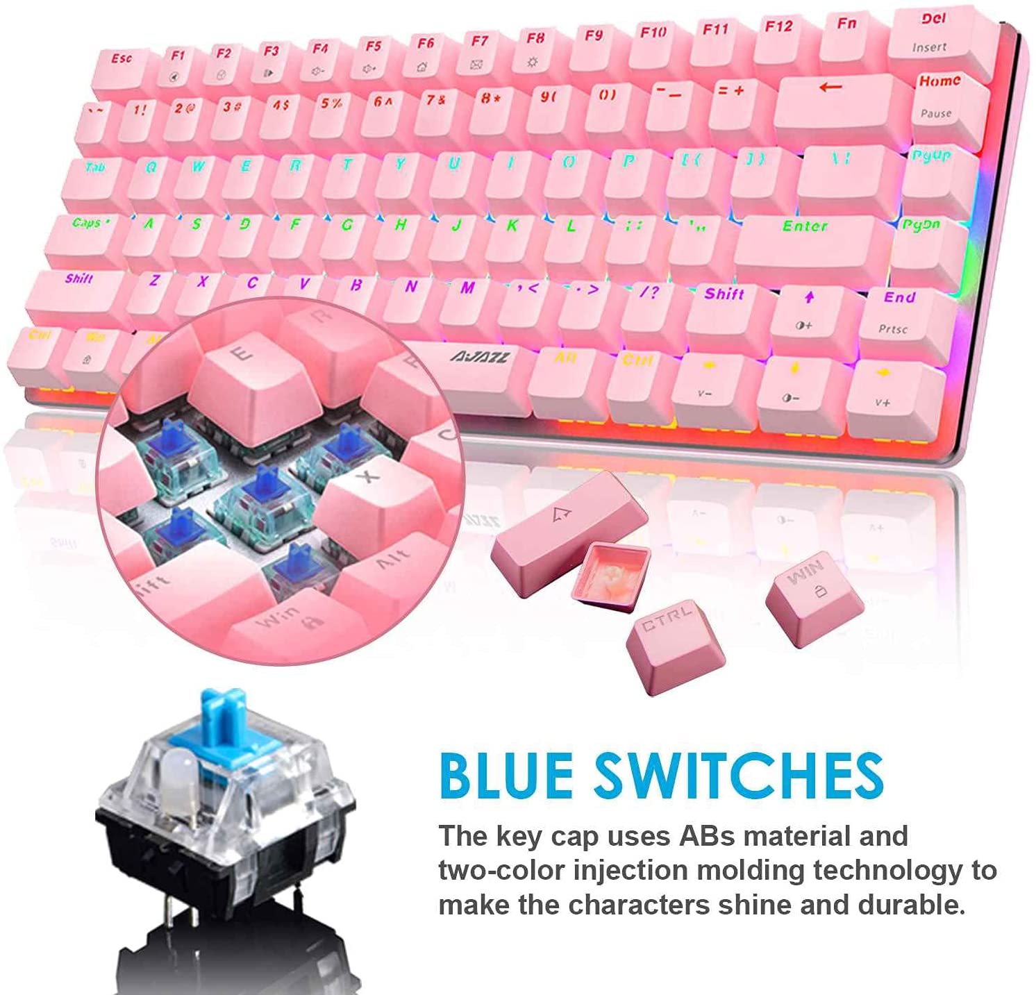 AK33 82 keys Compact Gaming Mechanical Keyboard with Anti-ghosting Keys for Game 3