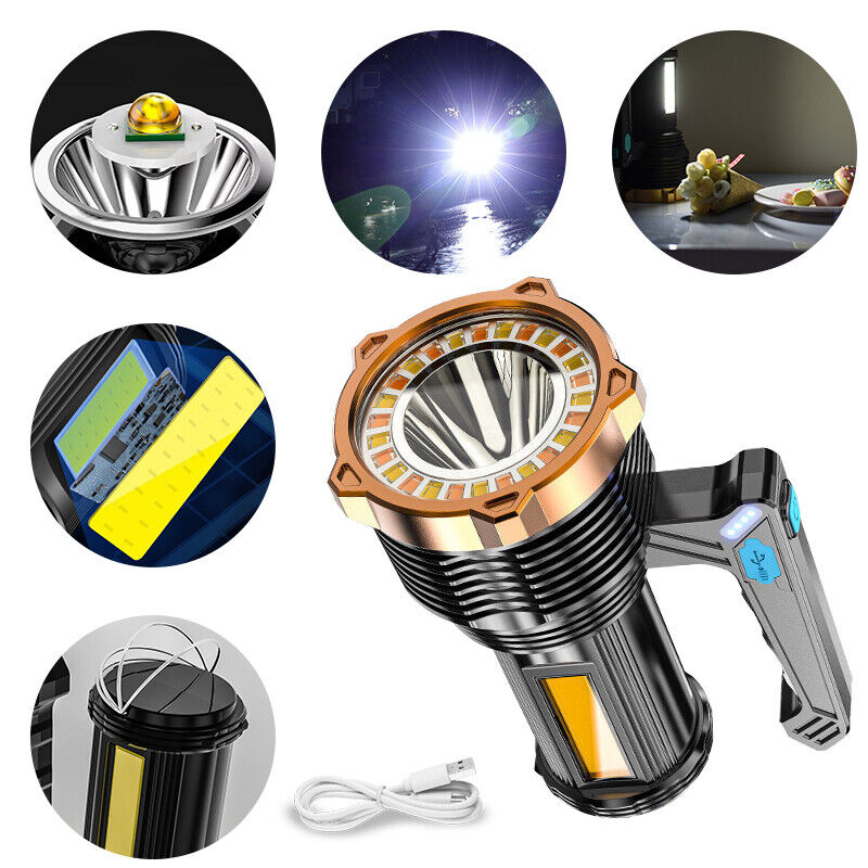 Most Powerful 1200lm LED Flashlight Super Bright Torch Lamp USB Rechargeable 9