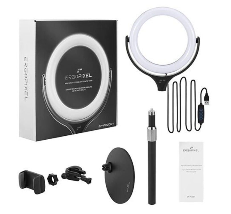 8"LED Ring Light Dimmable Lighting Kit Phone+Selfie 40cm Tripod Makeup Live Lamp 3