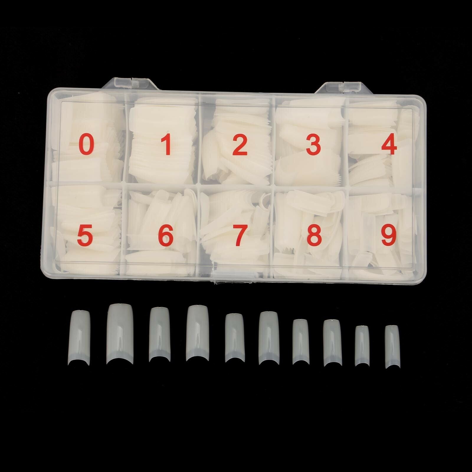 500Pcs Fake French Nail Tips White Clear Stiletto False Gel Pointy Art Acrylic 4