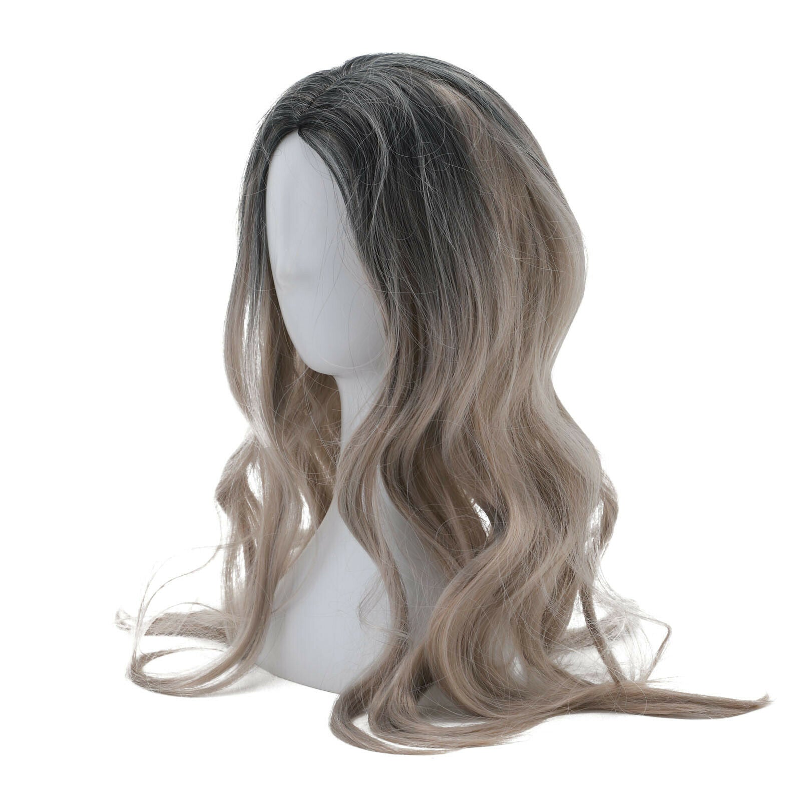 The new  Brown Gold Blonde Long Wavy Wig Synthetic Curly Hair Cosplay Fashion 7