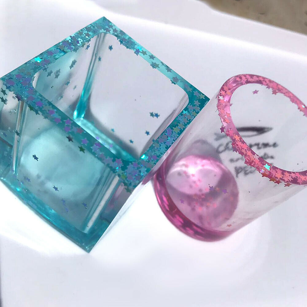 Silicone Mold Resin Epoxy Crystal Crafts Making Brush Pot Pen Holder Mould DIY 3