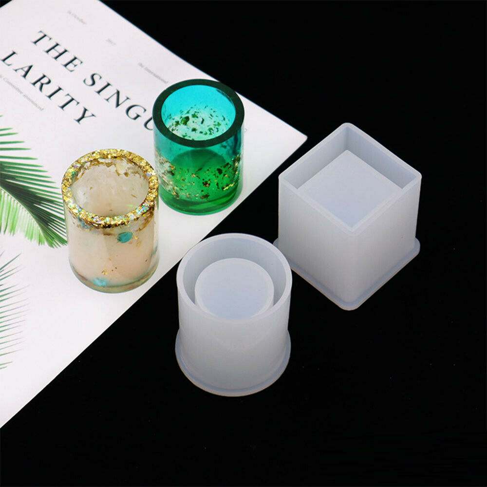 Silicone Mold Resin Epoxy Crystal Crafts Making Brush Pot Pen Holder Mould DIY 4