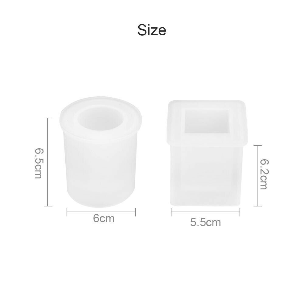 Silicone Mold Resin Epoxy Crystal Crafts Making Brush Pot Pen Holder Mould DIY 9