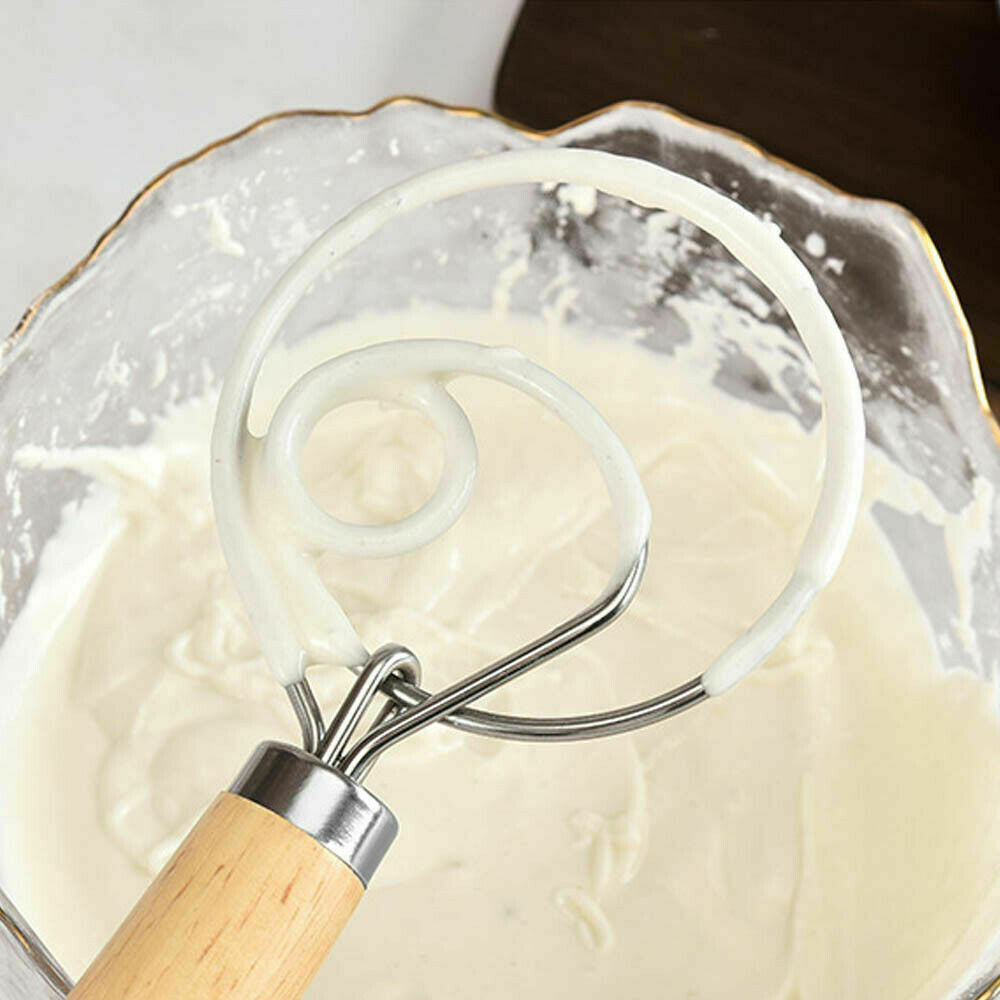 13 INCHES BAKING DOUGH STAINLESS STEEL LARGE WIRE WHISK MIXER BREAD COOKING TOOL 3