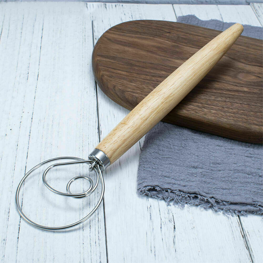 13 INCHES BAKING DOUGH STAINLESS STEEL LARGE WIRE WHISK MIXER BREAD COOKING TOOL 4