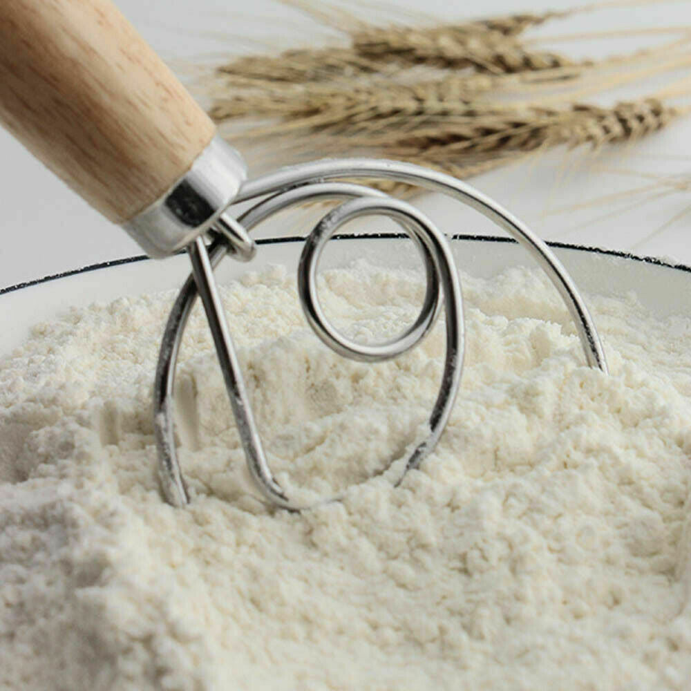 13 INCHES BAKING DOUGH STAINLESS STEEL LARGE WIRE WHISK MIXER BREAD COOKING TOOL 6