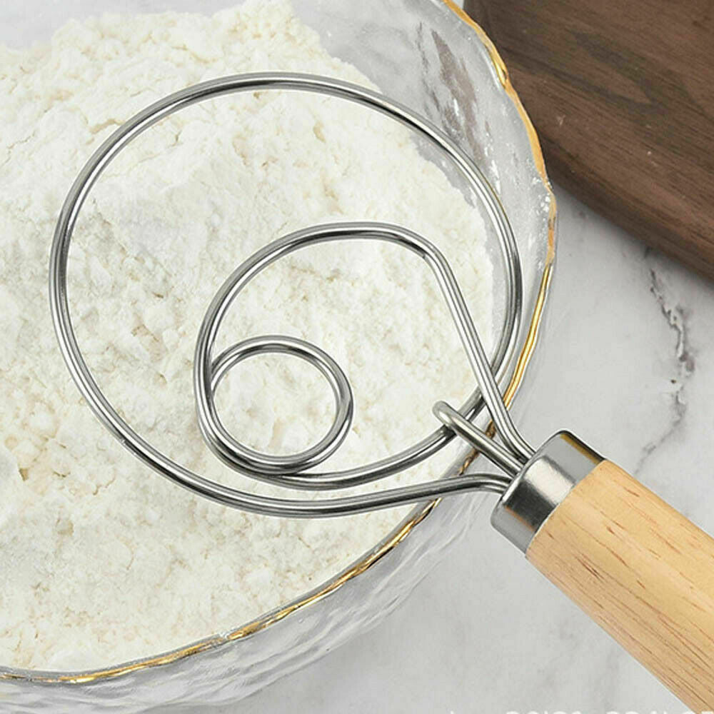 13 INCHES BAKING DOUGH STAINLESS STEEL LARGE WIRE WHISK MIXER BREAD COOKING TOOL 7