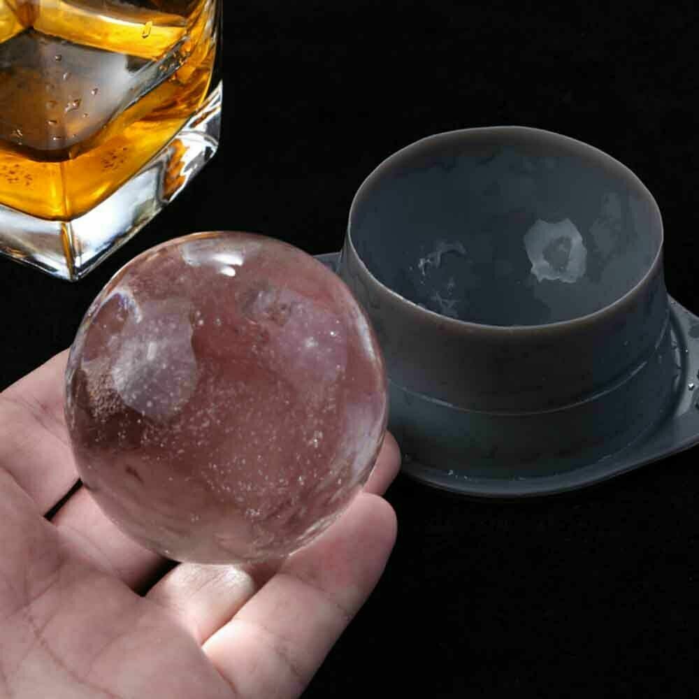 2pcs grey Silicone Ice Ball Mold Sphere Cube Maker Mould Jelly Whiskey Cocktail 4