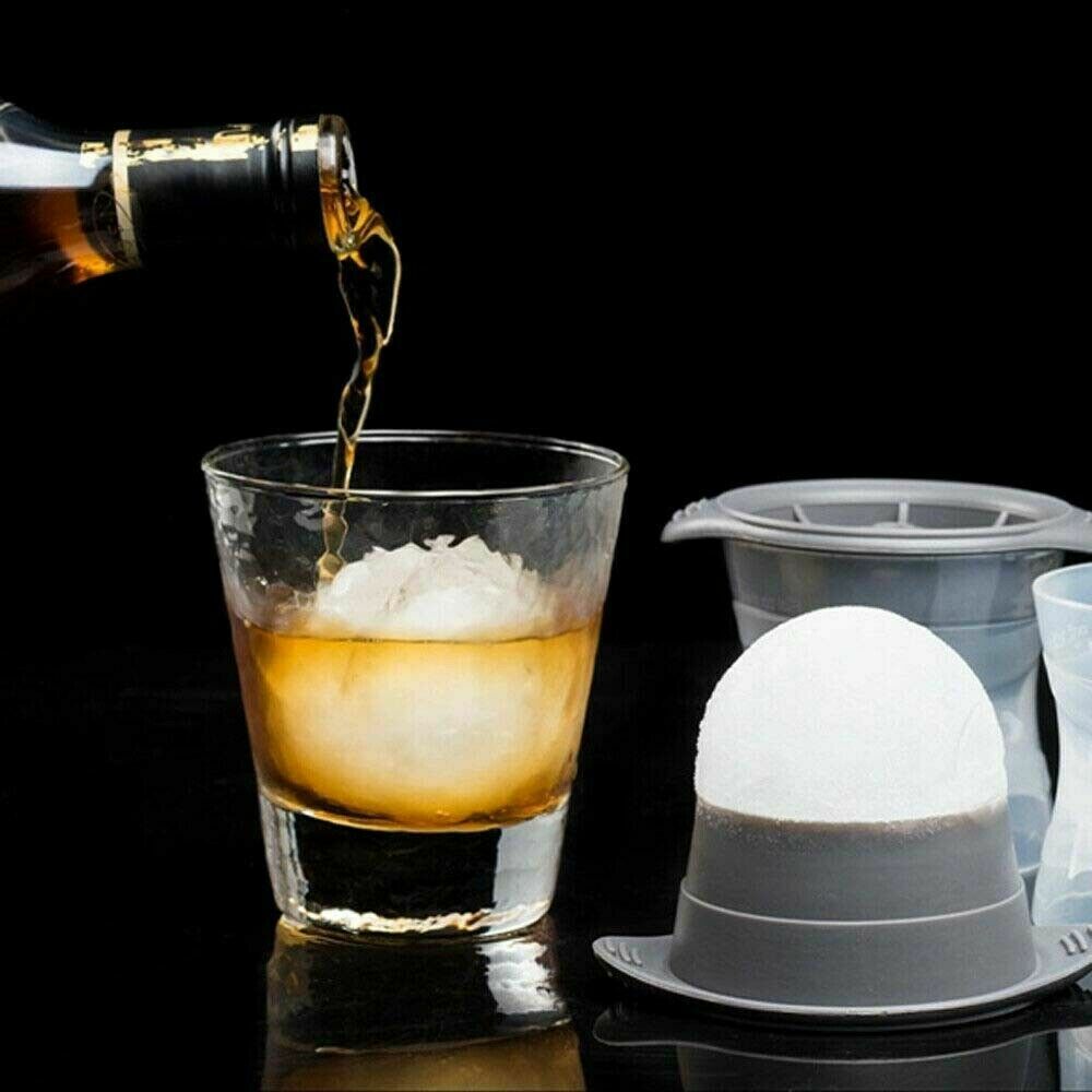 2pcs grey Silicone Ice Ball Mold Sphere Cube Maker Mould Jelly Whiskey Cocktail 6
