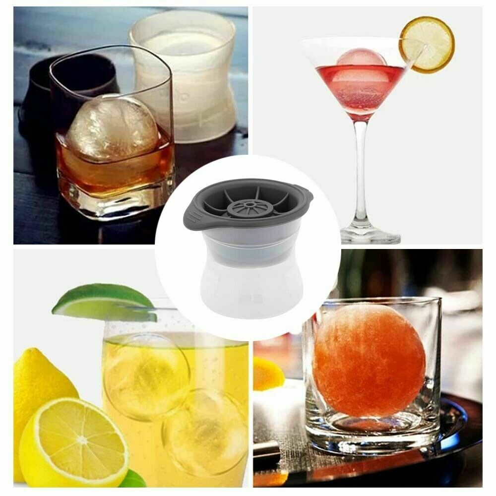 2pcs Silicone Ice Ball Mold Sphere Cube Maker Mould Jelly Whiskey Cocktail 6