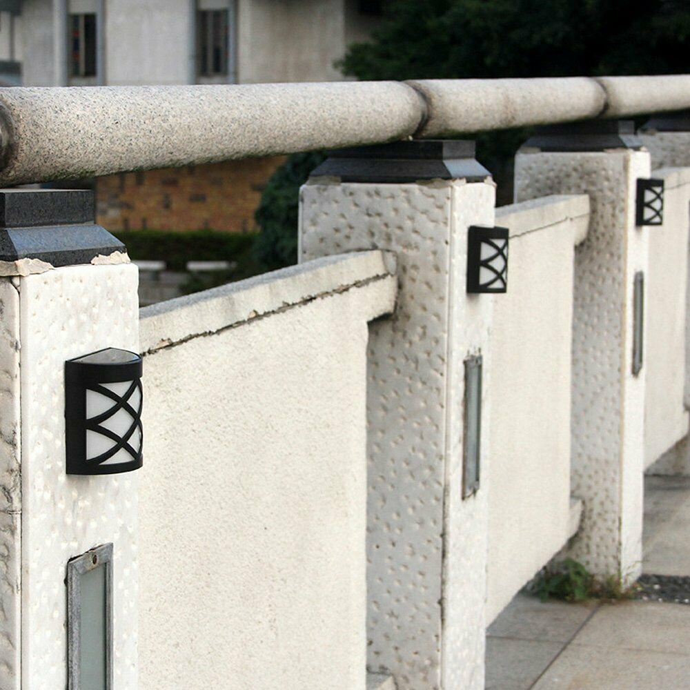 Outdoor Solar Wall Lights Door Garden Step Bright 6 LED Fence Light Path Lamp AU 4